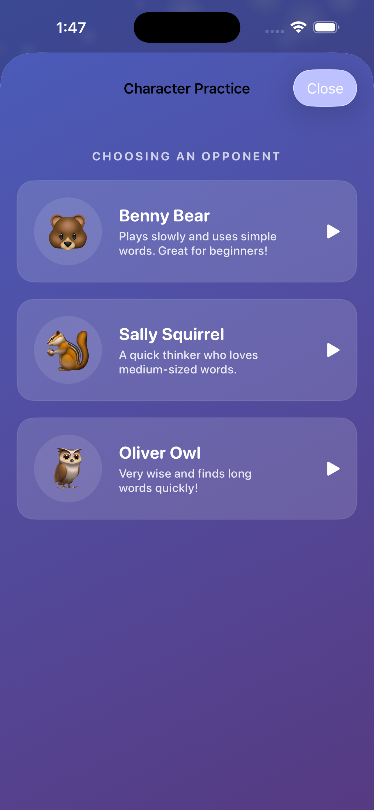 RackRush Kids Bot Characters