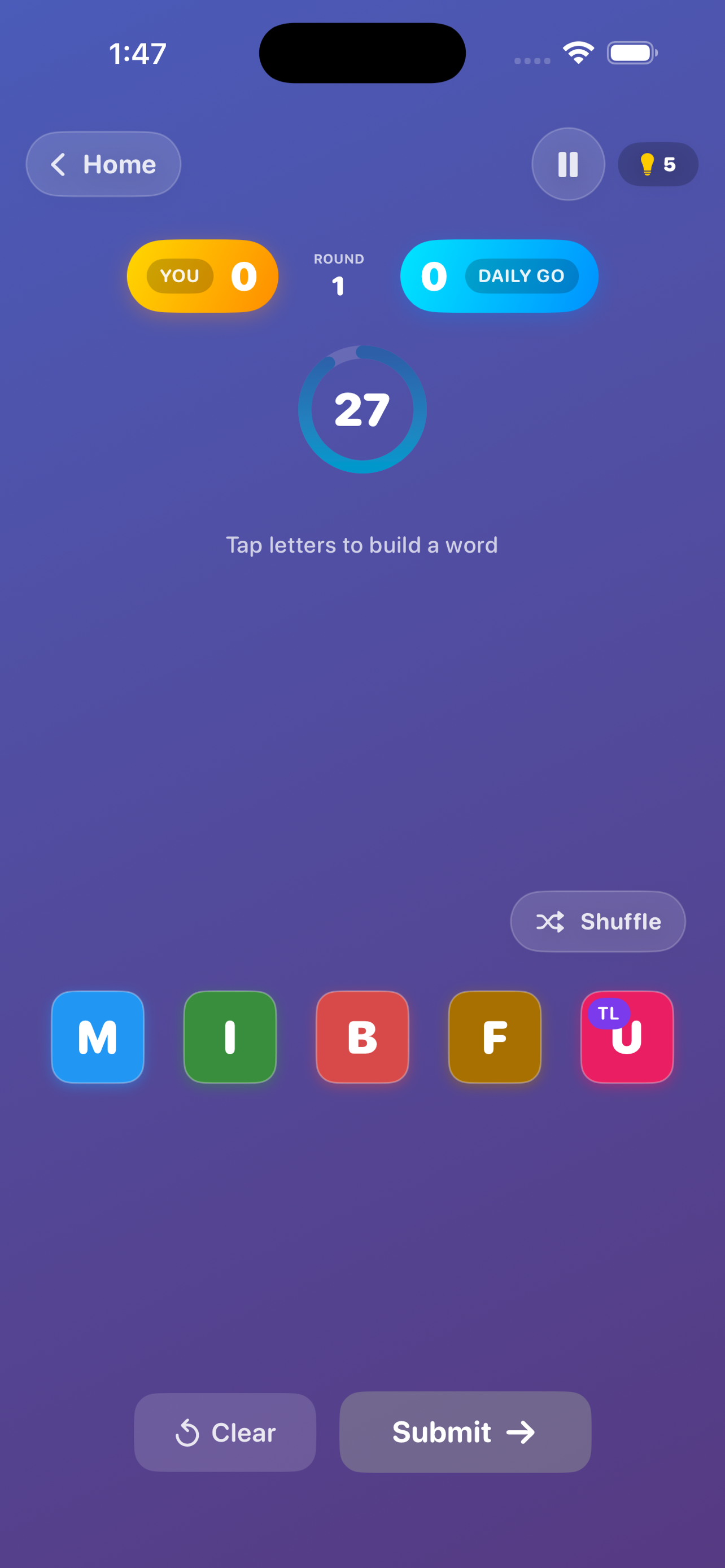 RackRush Kids Daily Goal